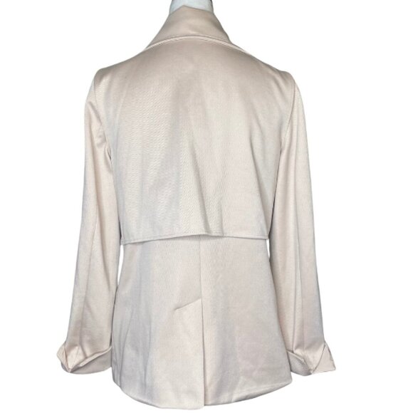Adrianna Papell Champagne Blush Drape Front Blazer Small Office Classic Sleek - Picture 4 of 12